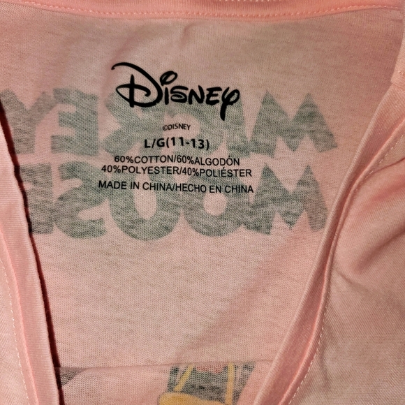 Disney NWT "Mickey and Friends" Sleeveless Tank - Pink 604 - Picture 3 of 3